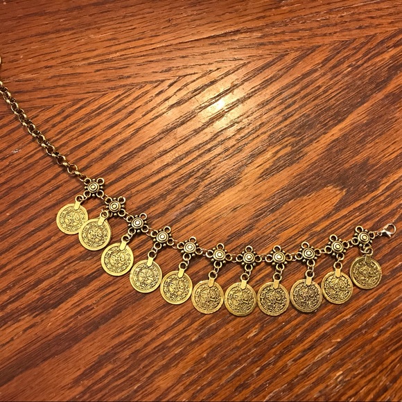 Gold Coin Ankle or Wrist Bracelet - Picture 2 of 6